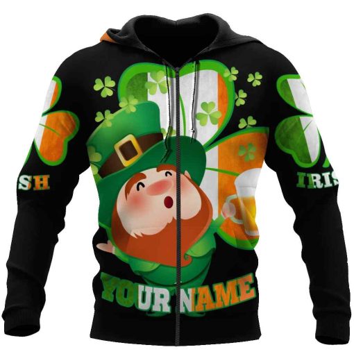 Irish All Over Printed Unisex Hoodie Saint Patrick’s Day Black Ver