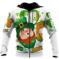 Irish All Over Printed Unisex Hoodie Saint Patrick’s Day White Ver