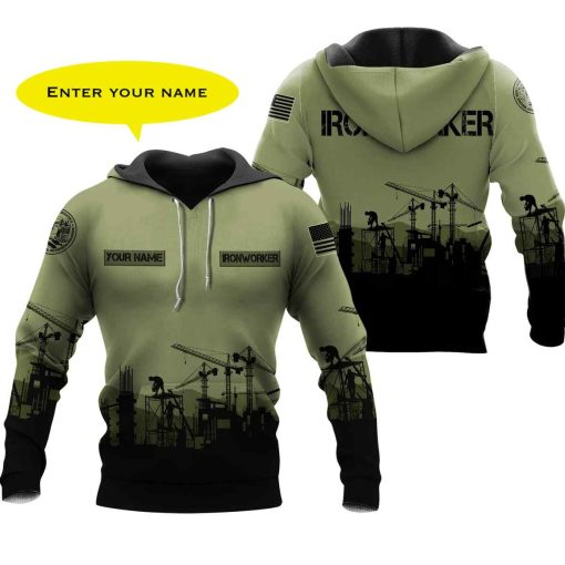 Ironworker Gifts Ironworker Personalized Dark Green US Unisex Size Hoodie Labour Day Gifts