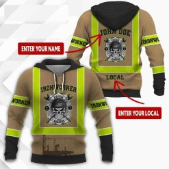 Ironworker Gifts Local Premium Skull Ironworker Safety Personalized US Unisex Size Hoodie Labour Day Gifts