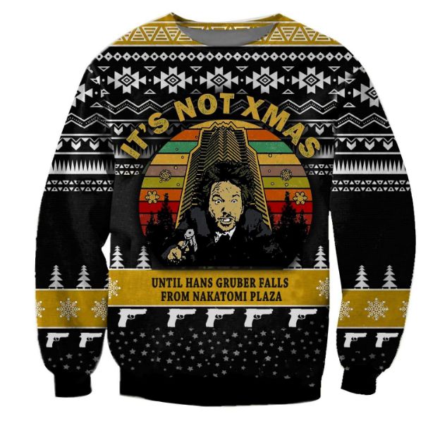 It's Not Christmas Until Hans Gruber Wool Knitted Sweater