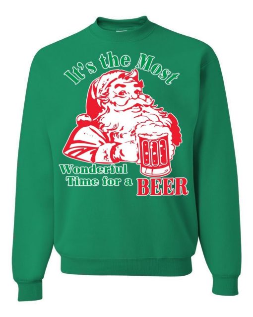 It’s The Most Wonderful Time For A Beer Santa Christmas Sweater