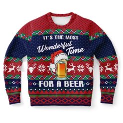 It’s The Most Wonderful Time For A Beer Ugly Christmas Wool Knitted Sweater