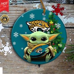 Jacksonville Jaguars Baby Yoda Christmas Ceramic Ornament