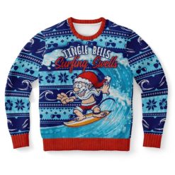 Jingle Bells Surfing Swells Ugly Christmas Wool Knitted Sweater