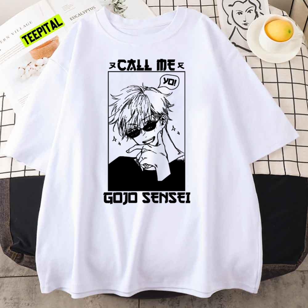 Jujutsu Kaisen Storu Gojo Yo Call Me Sensei Anime T-Shirt