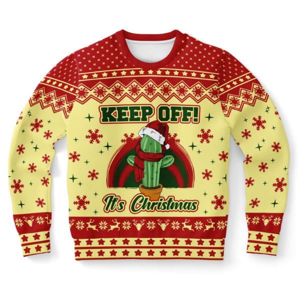 Keep Off It's Christmas Ugly Christmas Wool Knitted Sweater