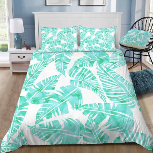 Lani Kai Leaf Mint Bedding Set