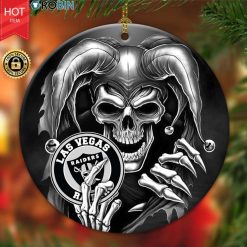 Las Vegas Raiders Nfl Skull Joker Christmas Ceramic Ornament