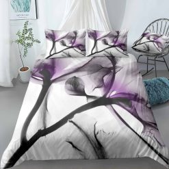 Lavender Cyclamen X-Ray Flowers Bedding Set