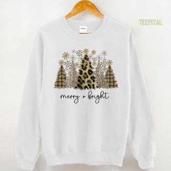 Leopard Print Christmas Trees Merry And Bright Sweatshirt