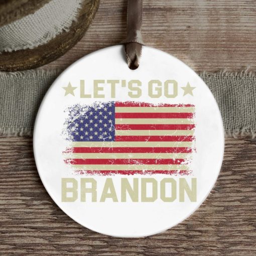 Let’s Go Brandon United State Flag Of The Year Christmas 2021 Ornament