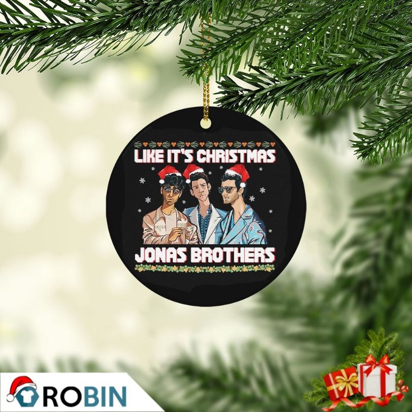 Like ItS Jonas Brother Ugly Christmas Ceramic Ornament