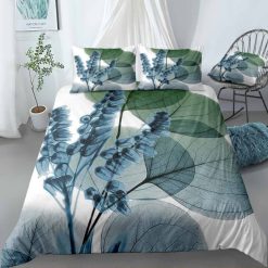 Lily And Eucalyptus Leaf X-Ray Bedding Set