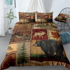 Lodge Collage I Bear Bedding Set