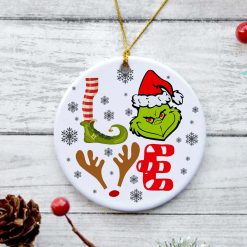 Love Grinch Christmas Stink Stank Stunk Christmas Ceramic Ornament