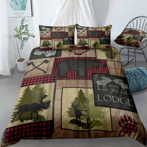 Lumberjack Plaid Lodge Patch Bedding Set