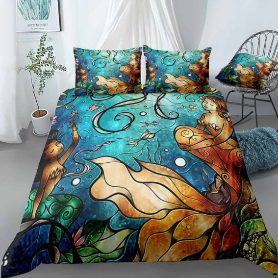 Mermaid Scenery Bedding Set