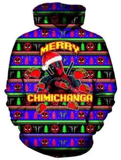 Merry Chimichanga Deadpool Xmas Pullover And Zipped 3D Hoodie