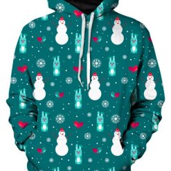Merry Christmas Snowman Pattern Pullover And Zipped 3D Hoodie