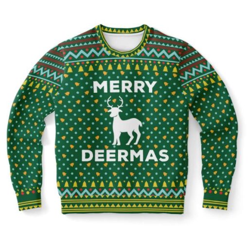Merry Deermas Ugly Christmas Wool Knitted Sweater