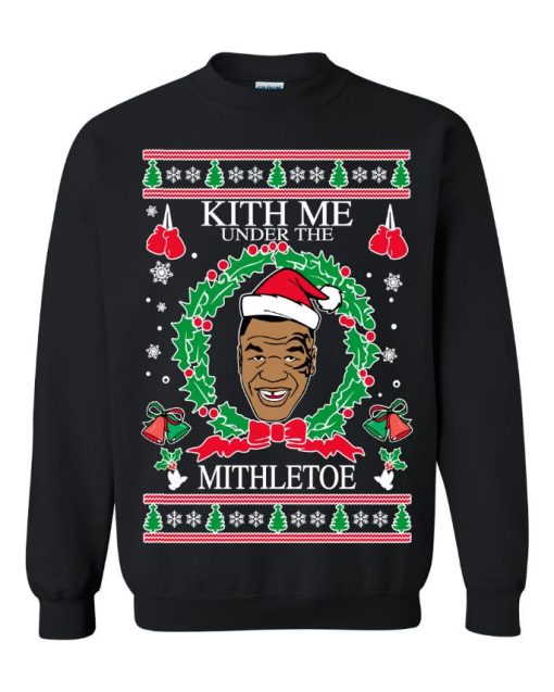 Mike Tyson Kith Me Under The Mithletoe Ugly Christmas Sweater