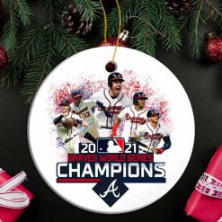 Braves Champions World Series Christmas Ceramic Ornament