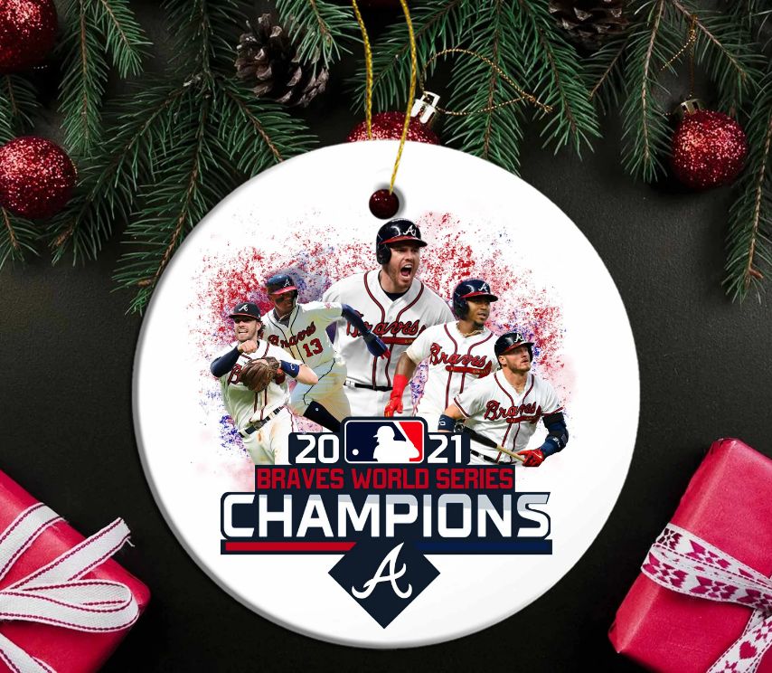 Braves Champions World Series Christmas Ceramic Ornament