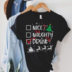 Naughty Nice Drunk Christmas Funny T-Shirt