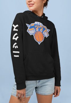 NBA x Hyperfly Black New York Knicks Katakana Collection Applique Unisex Hoodie