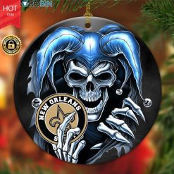 New Orleans Saints Nfl Skull Joker Christmas Ceramic Ornament