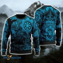 Ocean Blue For Viking 3D Christmas Sweater