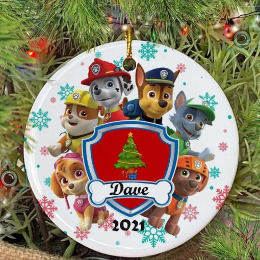 Paw Patrol Inspired Christmas Ceramic Ornament