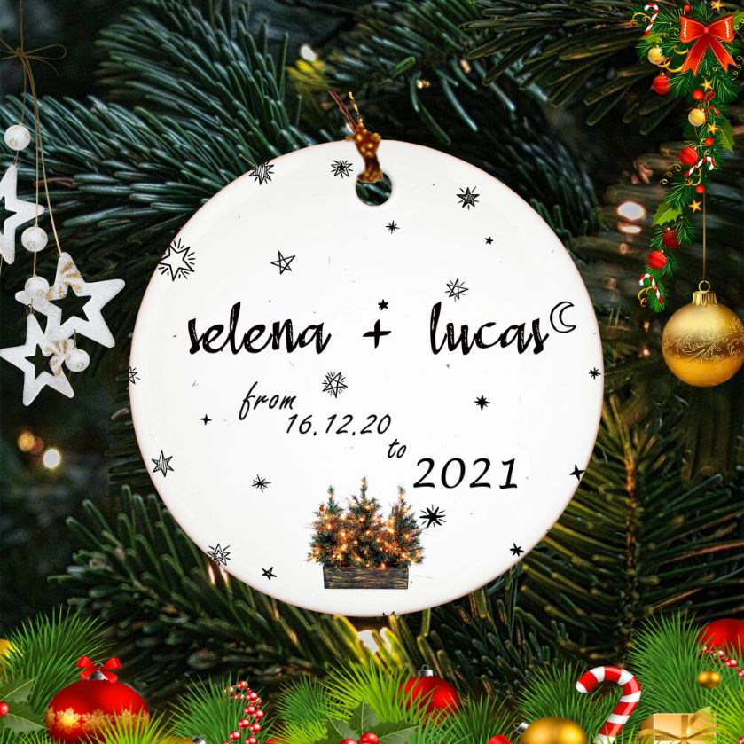 Personalize Name Coupe Married Engaged Christmas Christmas 2021 Ornament