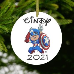 Personalized Captain America Christmas 2021 Ornament