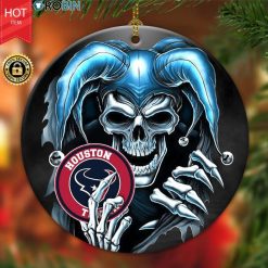 Personalized Houston Texans Nfl Skull Joker Christmas Ceramic Ornament