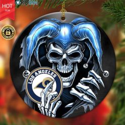 Personalized Los Angeles Rams Nfl Skull Joker Christmas Ceramic Ornament