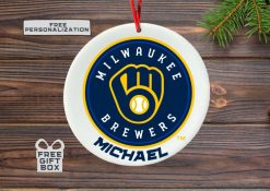 Personalized Milwaukee Brewers Christmas 2021 Ornament