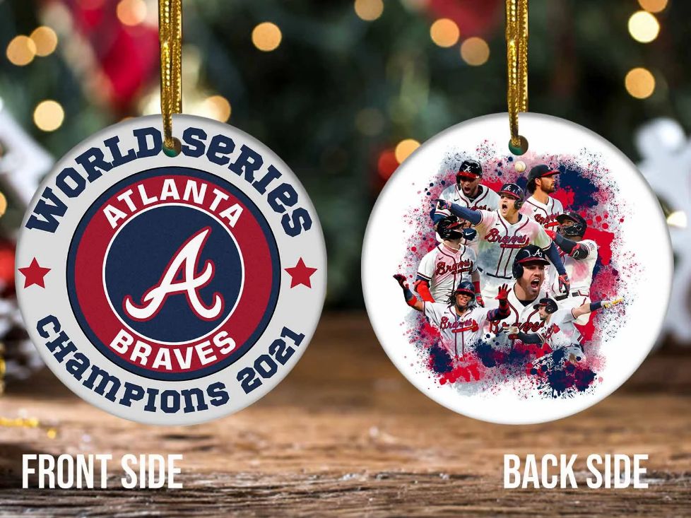 Personalized Mlb Atlanta Braves Mlb World Series Champions Atlanta Braves Christmas Christmas 2021 Ornament