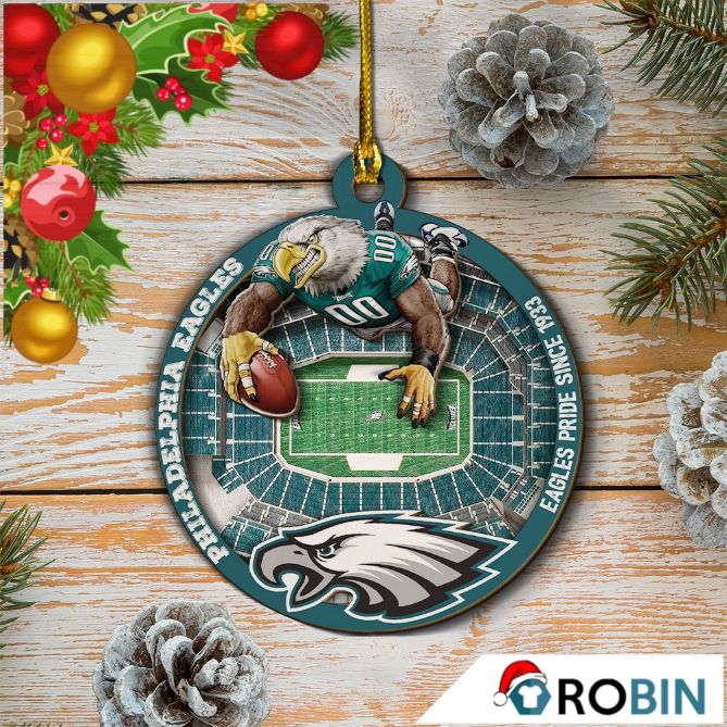 Philadelphia Eagles Football Mascot Christmas Ceramic Ornament