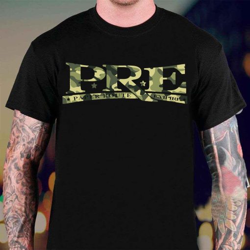PRE2 Camo Camouflage Paper Route Empire T-Shirt