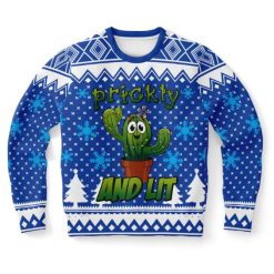 Prickly And Lit Ugly Christmas Wool Knitted Sweater