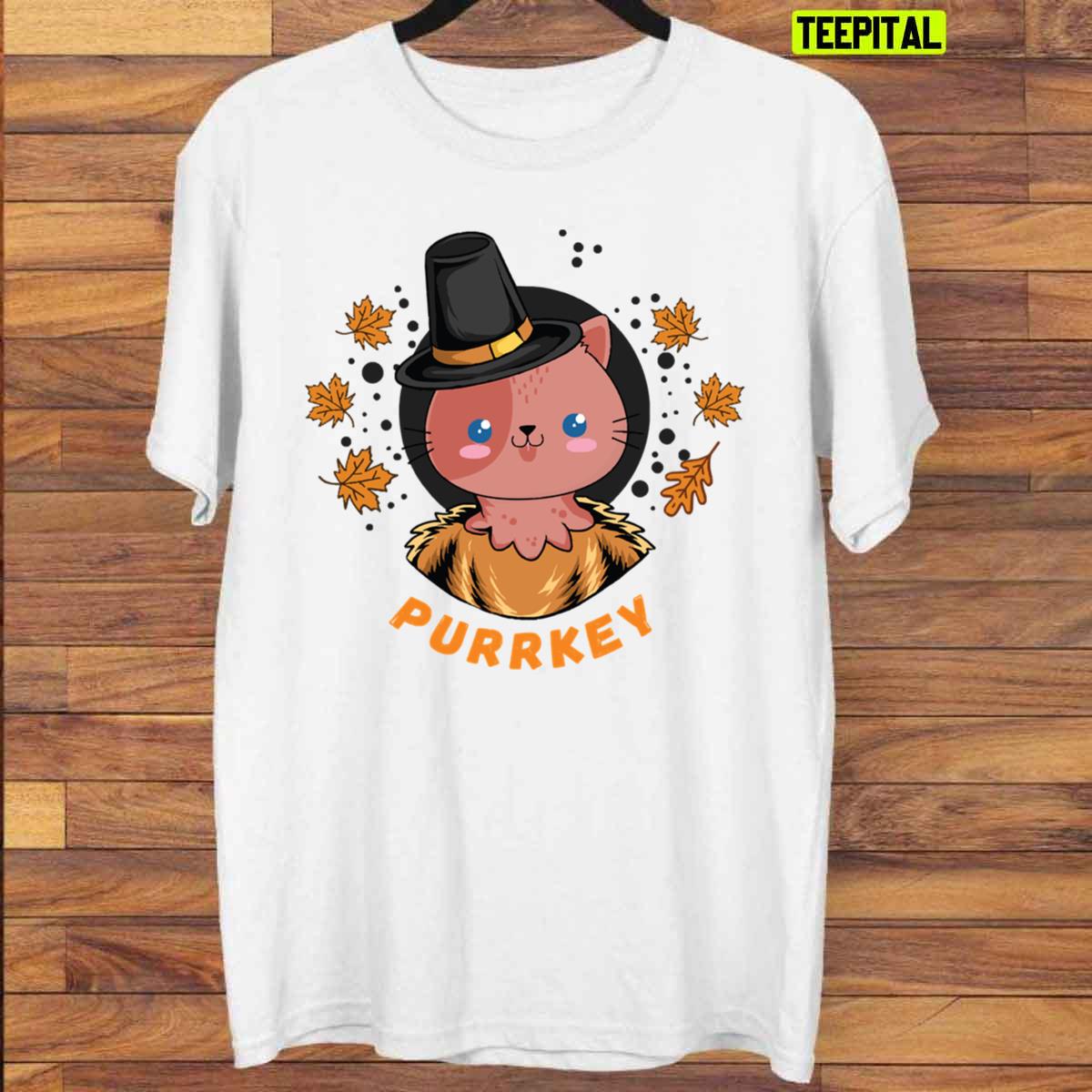 Purrkey Thanksgiving Cat T-Shirt