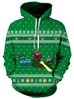 Robot Santa Funny Christmas Pullover And Zipped 3D Hoodie