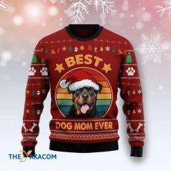 Rottweiler Best Dog Mom Ever Christmas Sweater 3D