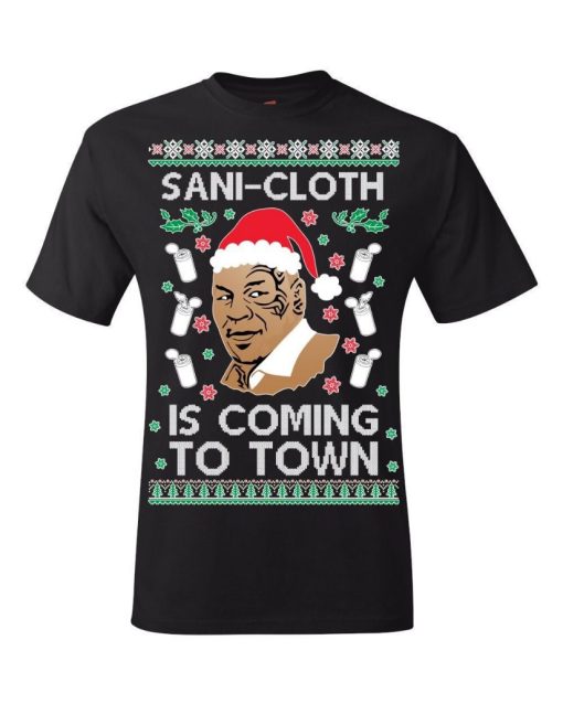 Sani-Cloth is Coming to Town Mike Tyson Christmas Sweater