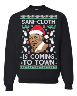 Sani-Cloth is Coming to Town Mike Tyson Christmas Sweater