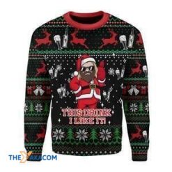 Santa Claus Drinking Beer Christmas 3D Sweater