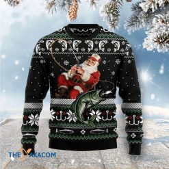 Santa Claus Fishing Christmas Sweater 3D