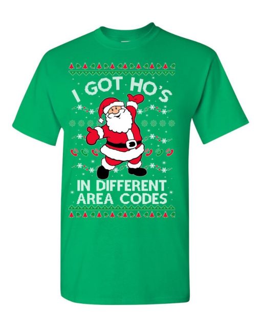 Santa Claus I Got Ho’s In Different Area Codes Ugly Christmas Sweater
